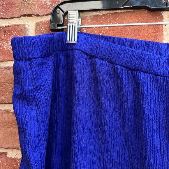 Eileen Fisher $188 Woven Plissé Wide Leg Pants Blue Violet 2X NEW - Picture 5 of 7